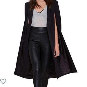 Open Front Cape Trench Duster Coat Longline Blaze